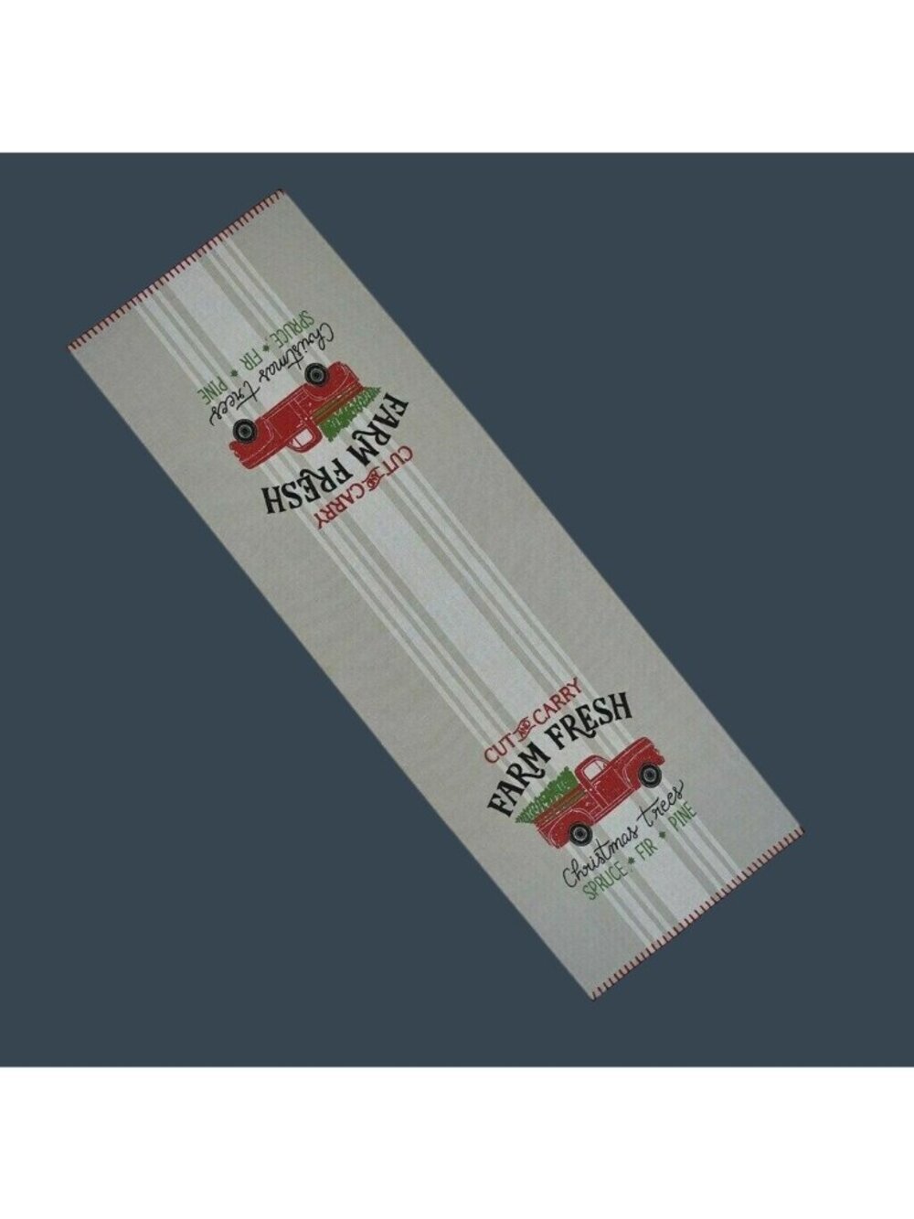 Holiday Decor Farmhouse Christmas Table Runner 36 In St. Nicholas Square Cotton